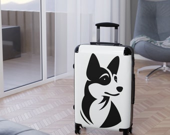 Schöner Canine Art Koffer - Schwarzweißer Husky Hund Design - bereit für Ihre Abenteuer