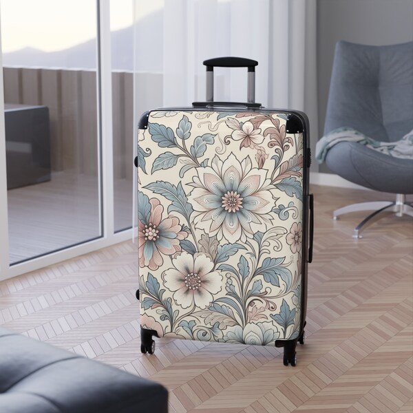 Vintage-Inspired Floral Suitcase - Beautifully Decorative Accent Pieces