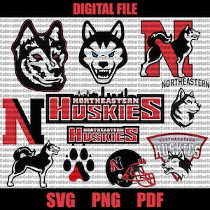 Northeastern SVG, University SVG, Huskies SVG, Game Day, Basketball, Football, College, Athletics, Instant Download.