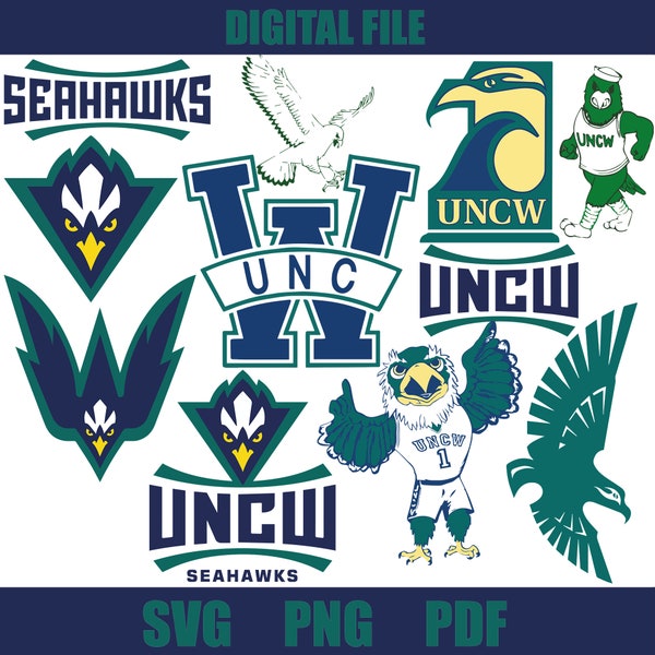 NC-Wilmington SVG, University , Seahawks SVG, Game Day, Basketball, Football, College, Athletics, Instant Download.