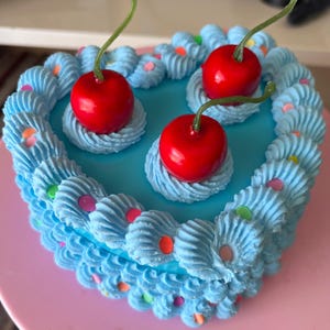Blue Heart Fake Cake jewelry box