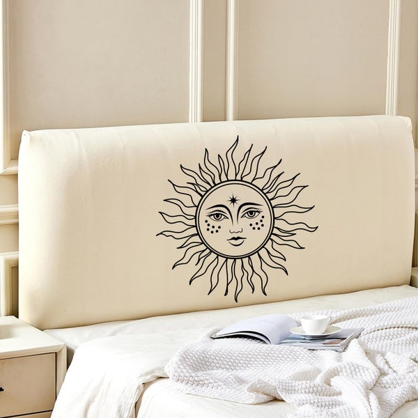 Custom Headboard Cover Sun Moonlight Design Bedroom Headboard All Sizes Polyester Durable Fabric Cover Customized Bed Queen King Head Cover