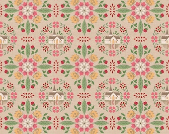 Hometown Holiday, Chapel, Tea Dye, by Lori Holt, Bee in My Bonnet for Riley Blake Designs