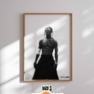 Travis Scott B&W - Digitales Poster