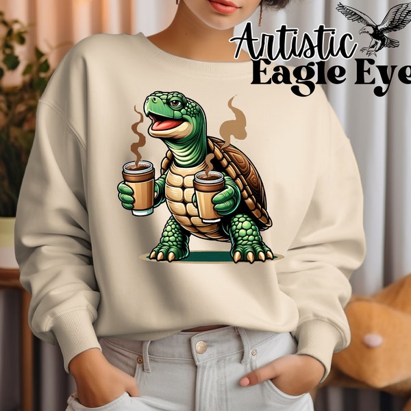 Snapping Turtle Coffee Sublimation Png Design Trending Digital Top selling Items Dtf Prints Graphic Tshirt Instant Download Top Sellers