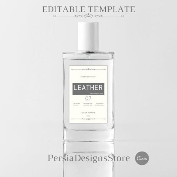 Professional Editable Perfume Label Template - Customizable DIY Print-at-Home Design