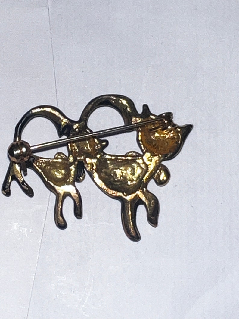 Black Cat and Kitten Brooch zdjęcie 3