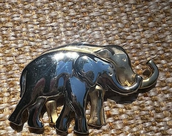 Vintage Liz Claiborner Elefant Pin Brosche 2 Tone Gold und Silber Schmuck