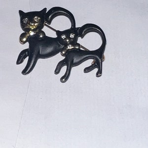 Black Cat and Kitten Brooch zdjęcie 2