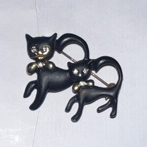 Black Cat and Kitten Brooch zdjęcie 1
