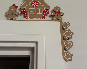 Gingerbread Man Door Corner Decoration | Xmas Door Frame Decor | Gingerbread Man Christmas Decoration | Festive Home Decor