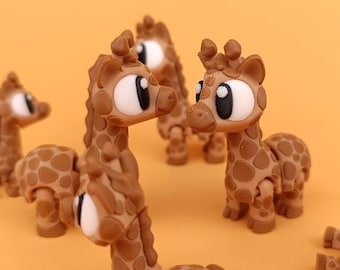 3D Printed Flexi Giraffe | Articulated Fidget Toy | Cute Desk Buddy | Keychain | Keyring Gift for Animal Lovers