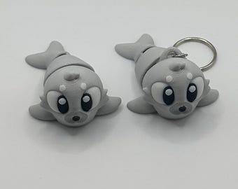3D Printed Flexi Seal | Articulated Fidget Toy | Cute Desk Buddy | Keychain | Keyring Gift for Seal Lovers