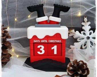 Santa Chimney Christmas Countdown Calendar | 3D Printed Xmas Advent | Festive Decoration | Days Until Christmas Display