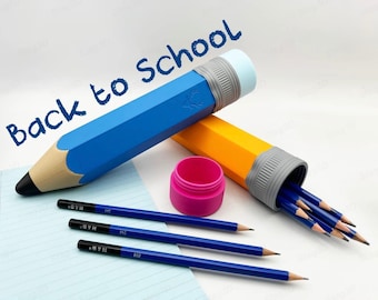 Giant Pencil-Shaped 3D Printed Pencil Case | Fun & Unique Stationery Storage | Back to School | Teachers Present
