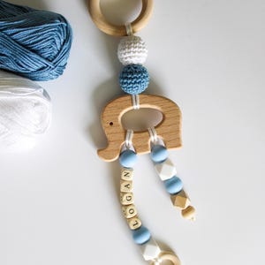 Baby Rattle Elephant Ring Pink or Blue