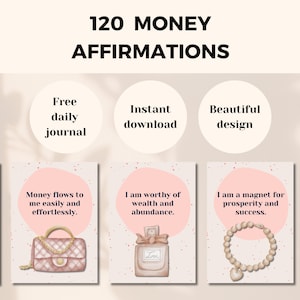 Positive Affirmation Cards for Money, Abundance and Wealth, set of 120 cards with free daily budget planner