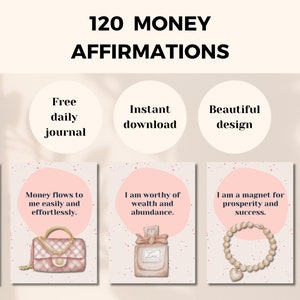 Positive Affirmationskarten für Geld, Wohlstand und Wohlstand, Set von 120 Karten mit gratis Tagesbudgetplaner