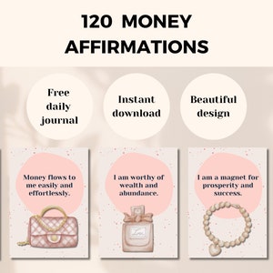 Positive Affirmation Cards for Money, Abundance and Wealth, set of 120 cards with free daily budget planner