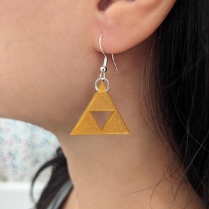 Triforce Earrings: Legend of Zelda, 925 Silver Hooks