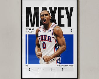 Tyrese Maxey #0 Poster | Phila Basketball Wall Art (Digital Download)