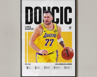 Póster de Luka Doncic #77 / Arte mural de baloncesto de Luka Magic (descarga digital)