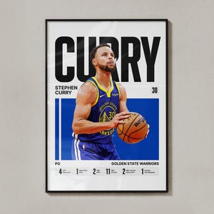 Póster de Stephen Curry n.° 30 / Arte mural de baloncesto del Chef Curry (descarga digital)