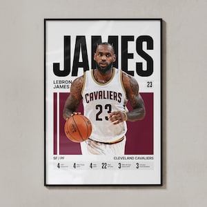 LeBron James #23 Poster | King James Cleveland Basketball Wandkunst (Digitaler Download)