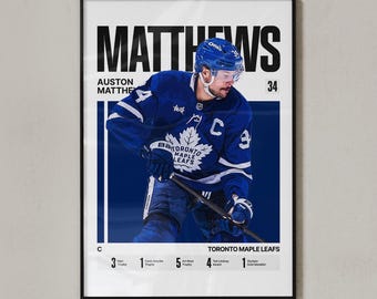 Austin Matthews #34-poster | Hockeymuurkunst Toronto (digitale download)