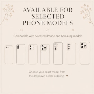 Available iPhone and Samsung models for bow bunny phone case