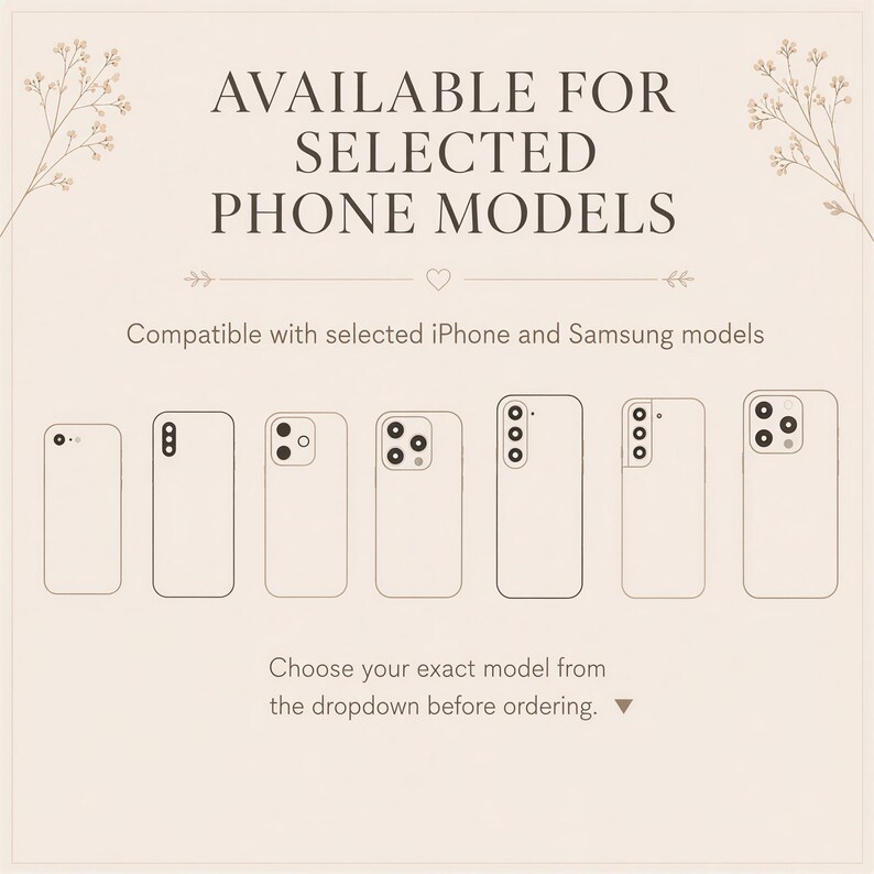 Available iPhone and Samsung models for bow bunny phone case