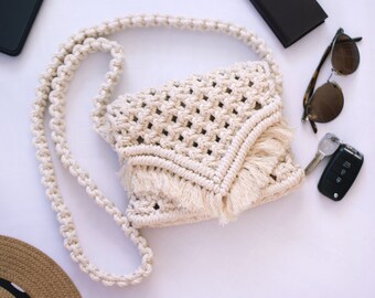 Macrame bag, Macrame cross body bag, Crossbody bag, Macrame clutch, Boho crossbody bag, Boho bag, Macrame handbag