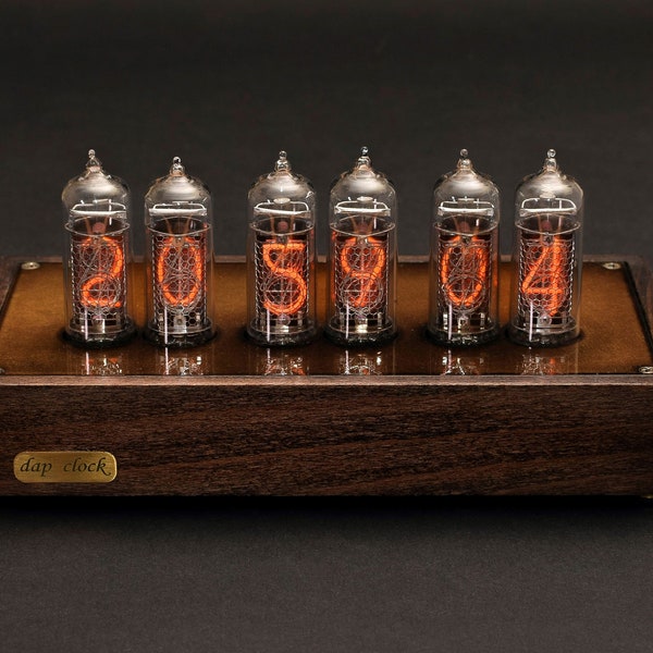 Nixie tube clock IN-14 Tubes on 6 lamp Beech