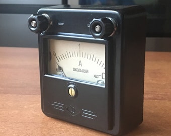 1970 Ammeter Vintage milliammeter Analog meters Laboratory microammeter Steampunk Decor Electrical appliance Industrial Decor USSR