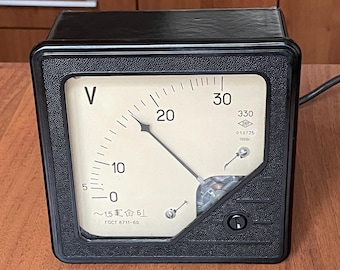 1968 Retro Large industrial voltmeter Steampunk Decor