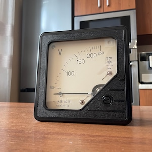1968 Large vintage industrial voltmeter Analog meters
