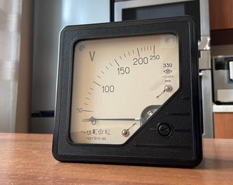 1968 Large vintage industrial voltmeter Analog meters