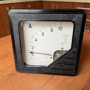 1968 Large vintage industrial Ammeter Steampunk Decor