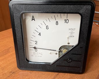 1968 Large vintage industrial Ammeter Steampunk Decor