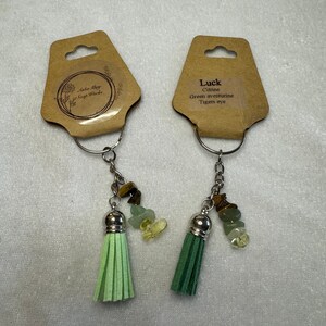 Luck- citrine, green aventurine, tigers eye and a green tassel