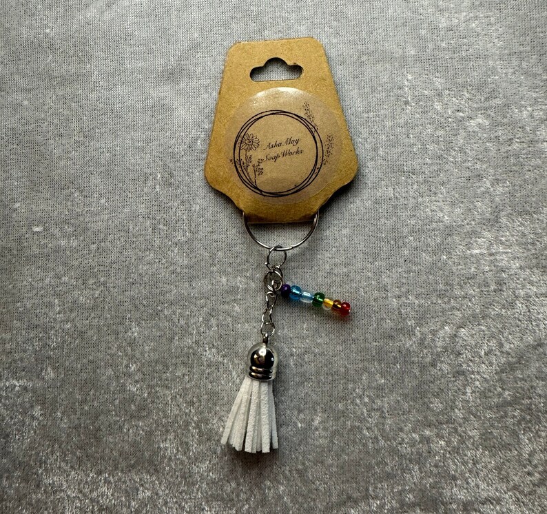 Chakra- 7 physical chakra colours with a white tassel
