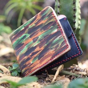Handmade Leather Military Bifold Wallet – Exclusive Hand-Dyed Leather
