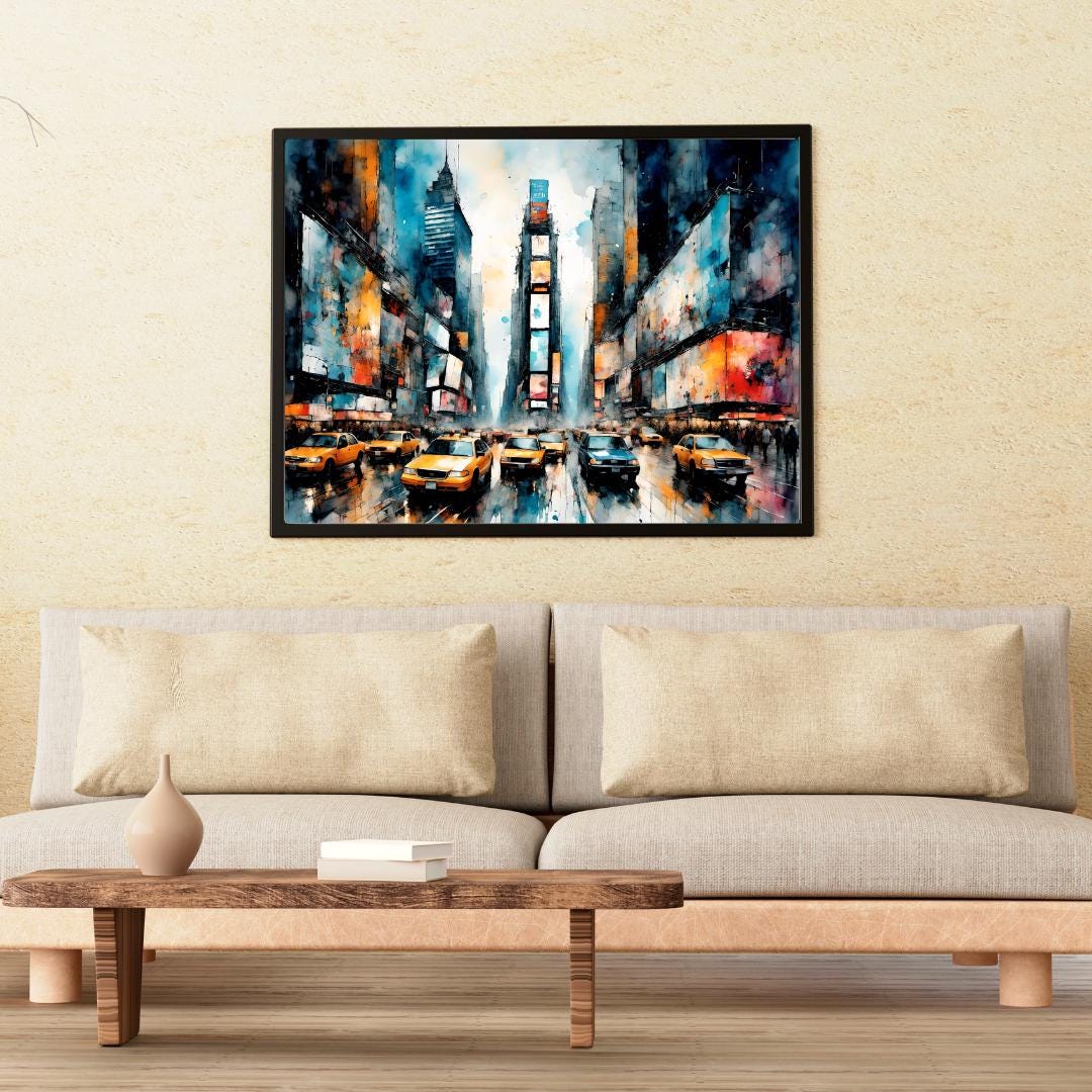 NEW YORK TIME SQUARE Wall Art Poster Grand format A0 Large