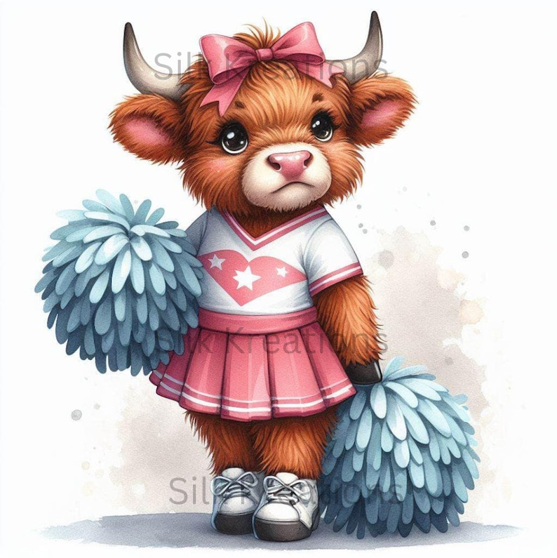 Cow Girl Royle High 15 High-quality Highland Cow Cheerleaders - Etsy