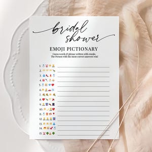 Bridal Shower Emoji Pictionary Game Wedding, Bridal Shower Emoji Game, Bachelorette Party, Bridal Shower Game Printable, Emoji Pictionary