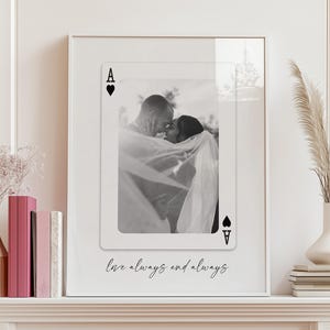 Carta de baralho personalizada personalizada, presente fotográfico para ela ou ele, presente de casamento personalizado para ela, cartas de baralho esposa marido namorada namorado