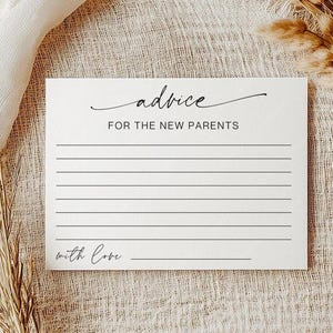 Babyparty Beratung Karte, Beratung für Eltern, Baby Shower bearbeitbare Vorlage, Baby Advice Card, Babyparty Spiel, Baby Shower Canva Vorlage