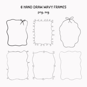 Hand Drawn SVG Wavy Frames, Wavy squiggle border, Whimsical Invites, Wedding Art Frames, Save The Date Frames, Frames Borders Clipart
