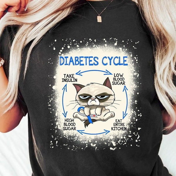 Funny Cat Diabetes Cycle Shirt, Diabetes Shirt, Diabetes Awareness Shirt, Funny Insulin Shirt, Funny Diabetes Shirt, Diabetes Cat Shirt