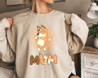 Personalized Mother Blue Dog  Sweatshirt, Dog Mom Birthday Party Shirt, Gift For Mama, Mother's Day Sweatshirt